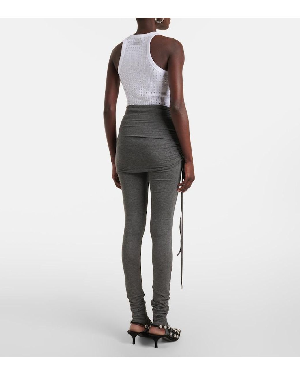 The Attico Gray Jersey Jumpsuit