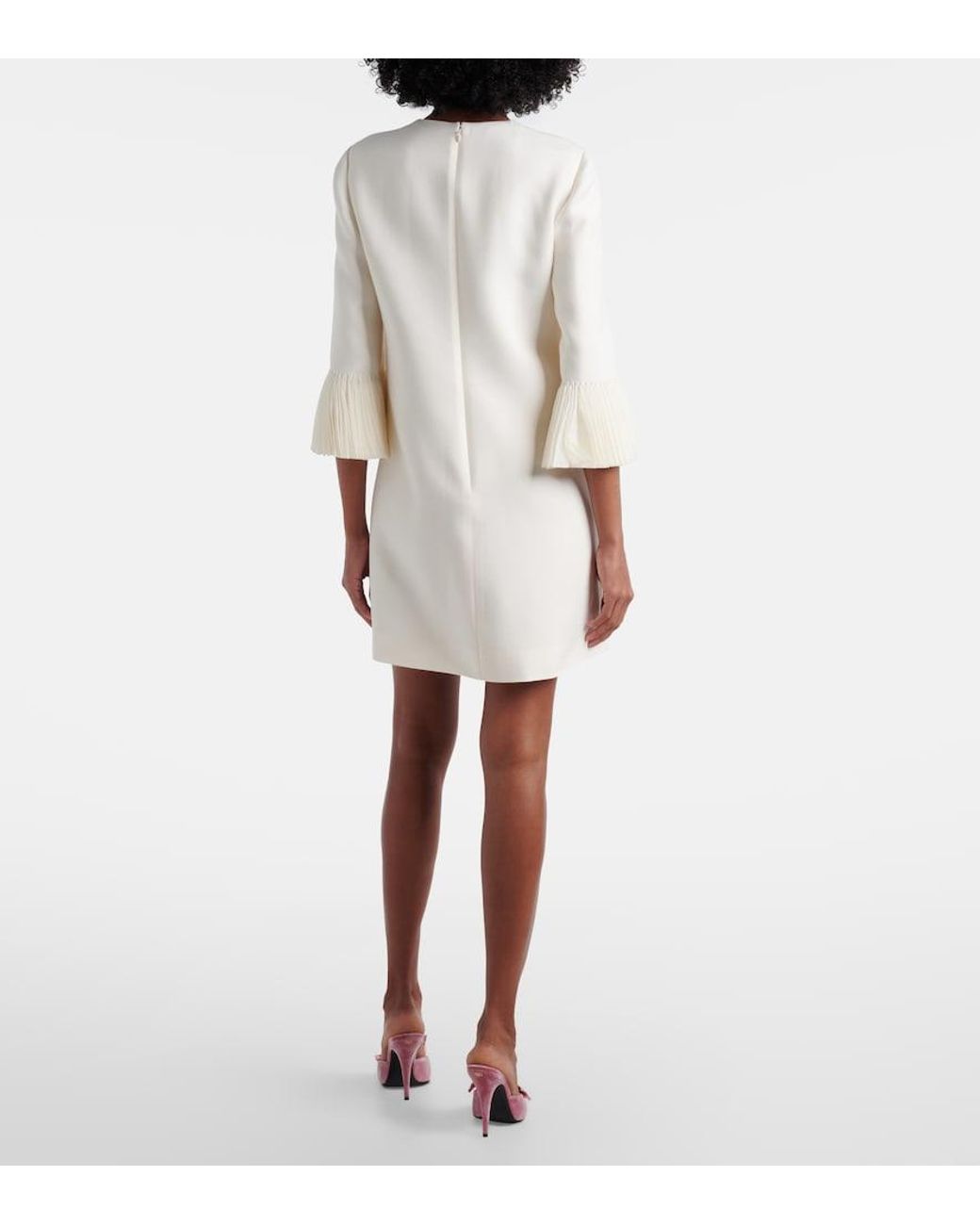 Valentino Garavani White Wool And Silk Minidress