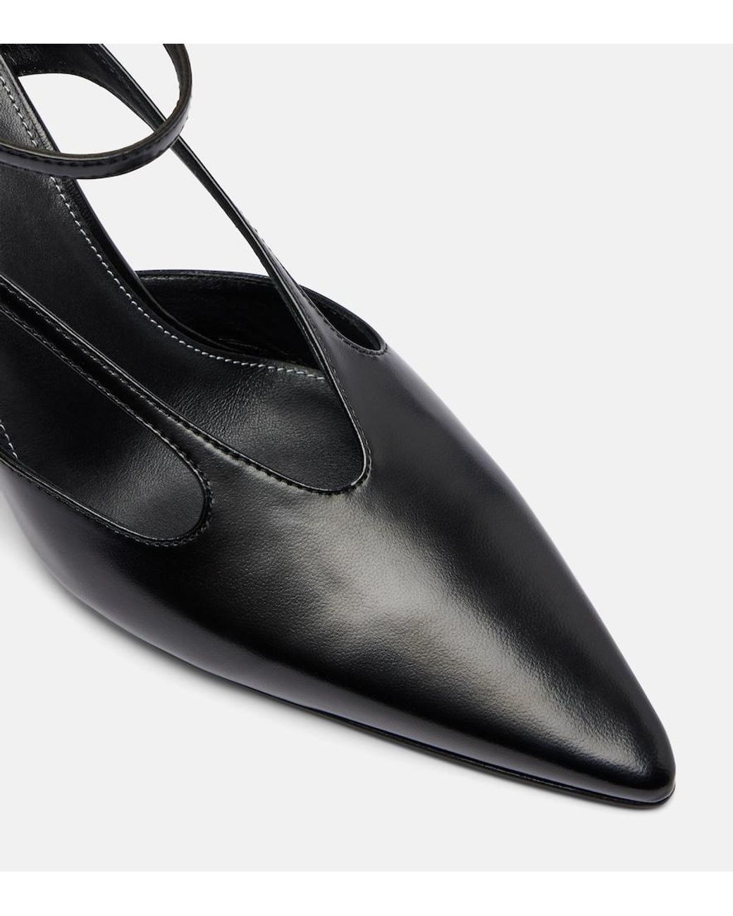 Totême Black Cutout Leather Pumps