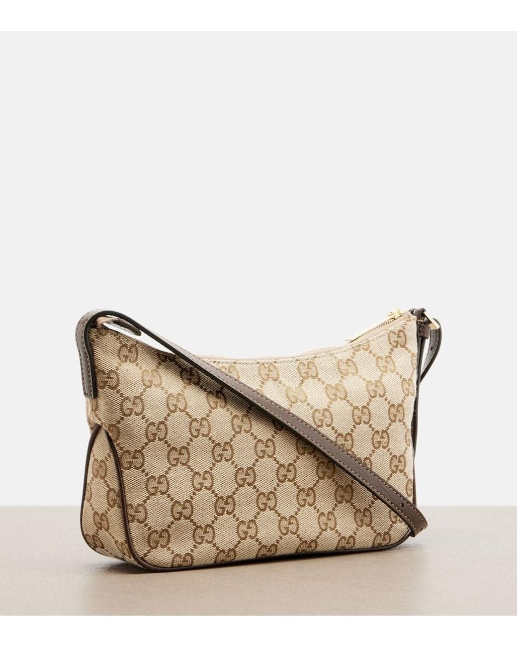 Gucci Brown Lady Lunetta Small Gg Canvas Shoulder Bag