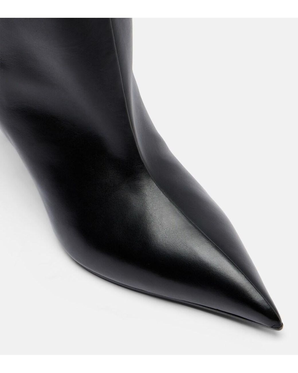 The Attico Black Lea Leather Knee-High Boots