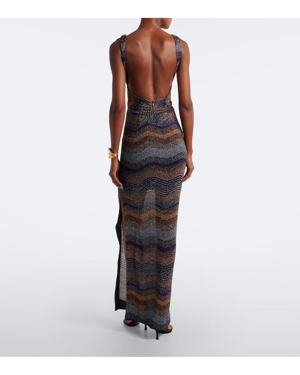 Missoni Black Wave Lame Gown