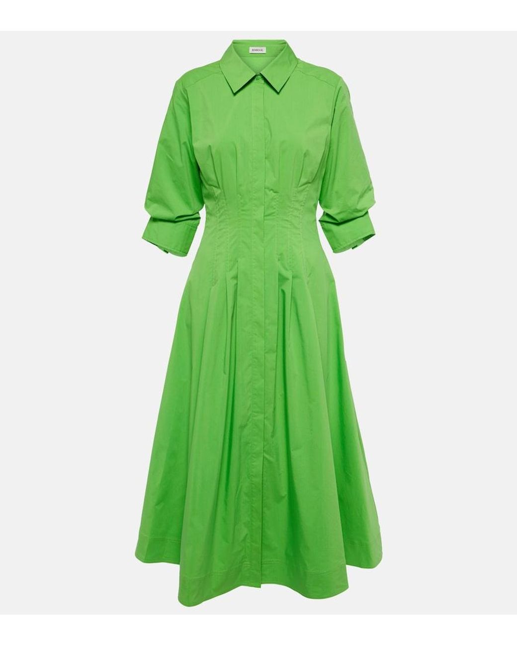 simkhai green dress SIMKHAI Kenlie Midi Dress in Dark Green main image 1