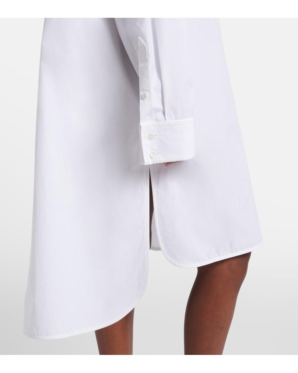 Bottega Veneta White Oversized Cotton Poplin Midi Dress