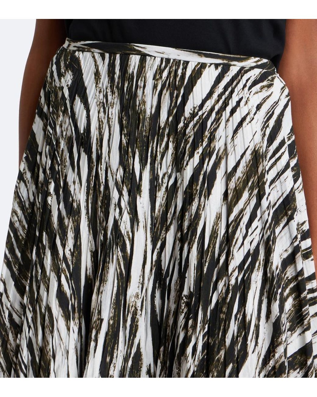 Proenza Schouler Black Label Runa Printed Twill Midi Skirt