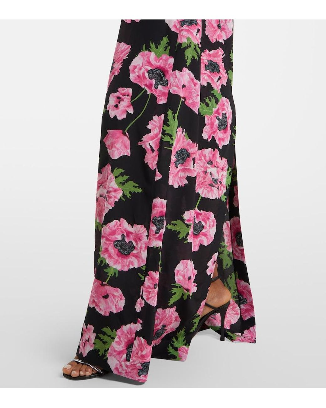 Stella McCartney Purple Floral Printed Silk Maxi Dress