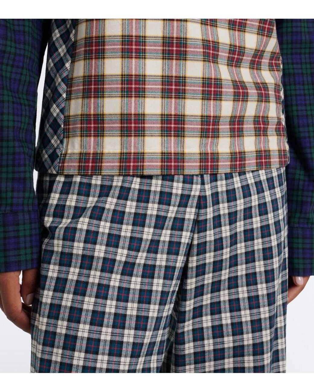 Dries Van Noten Blue Checked Cotton Flannel Top