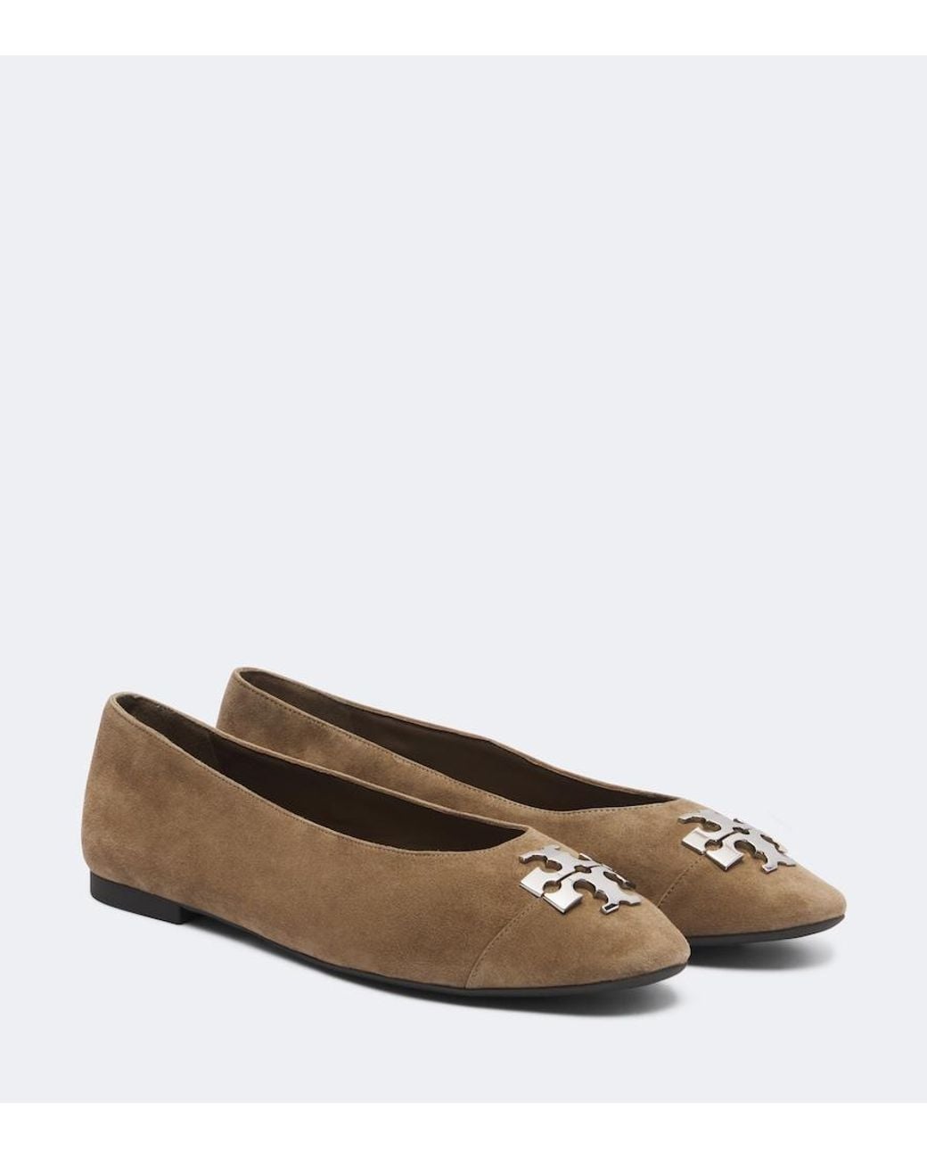 Tory Burch Brown Charlie Suede Ballet Flats