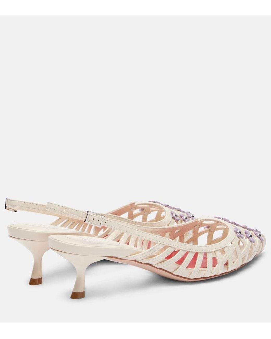 Roger Vivier Pink I Love Leather Slingback Pumps