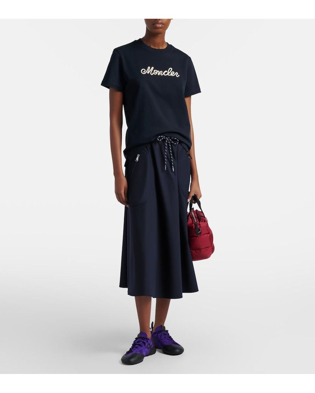 Moncler Blue Logo Cotton Jersey T-Shirt