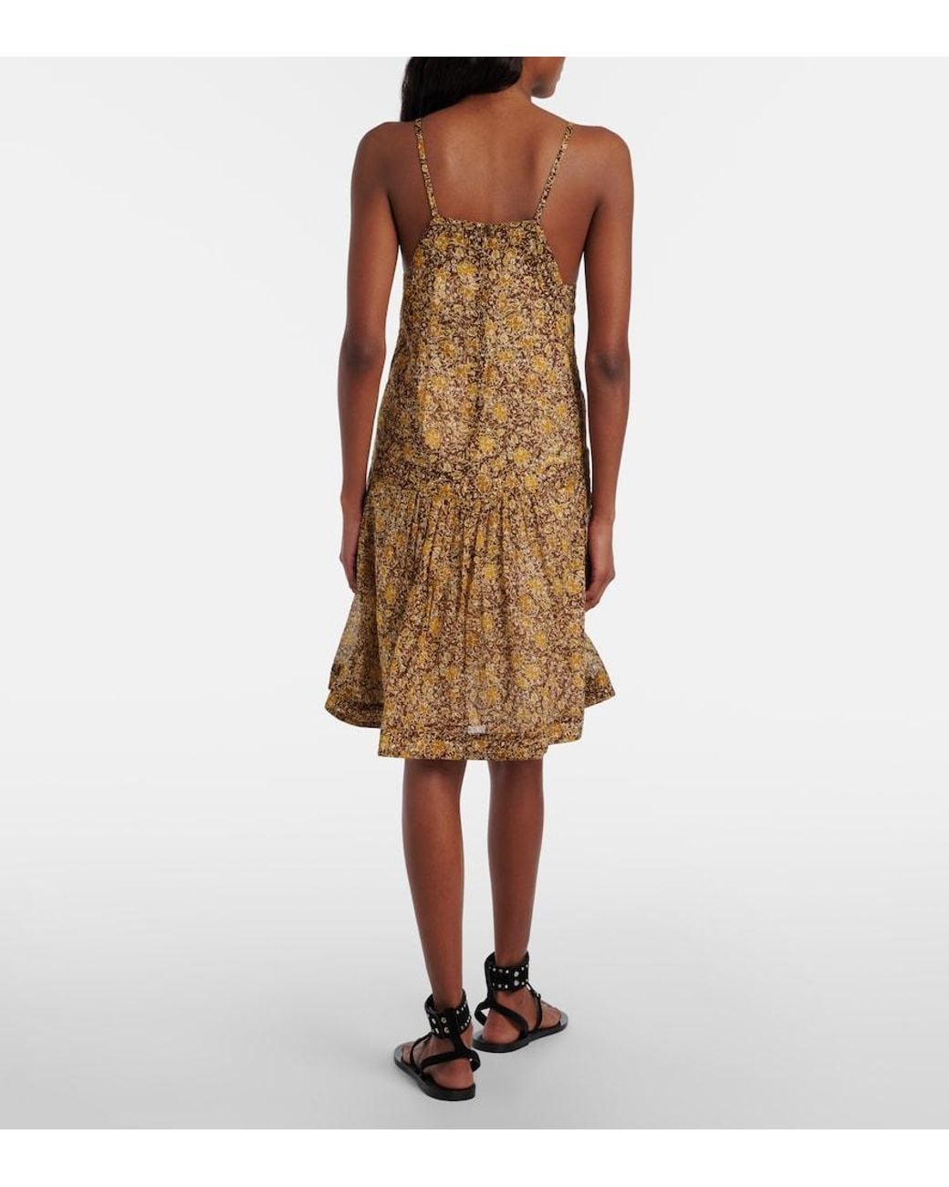 Isabel Marant Brown Danielle Floral Cotton Voile Minidress