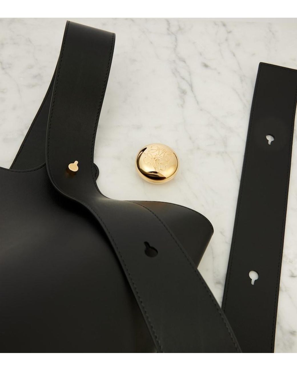 Loewe Black Medium Pebble Bucket Bag
