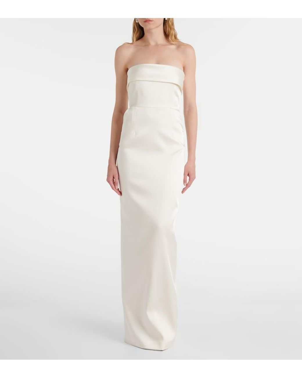 The New Arrivals Ilkyaz Ozel White Bridal Robe Rhea Aus Satin