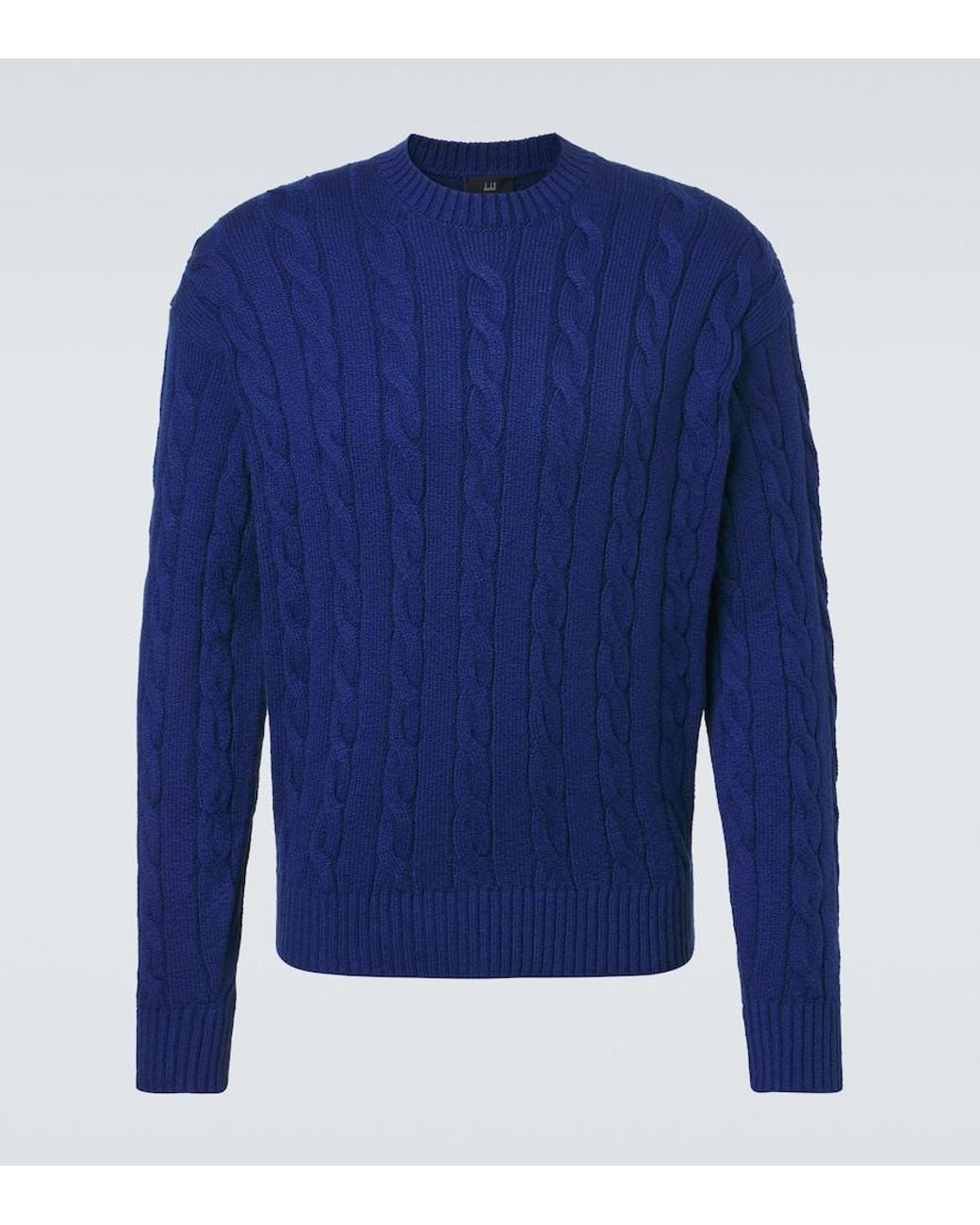 Dunhill Blue Cable-Knit Cotton Sweater for men