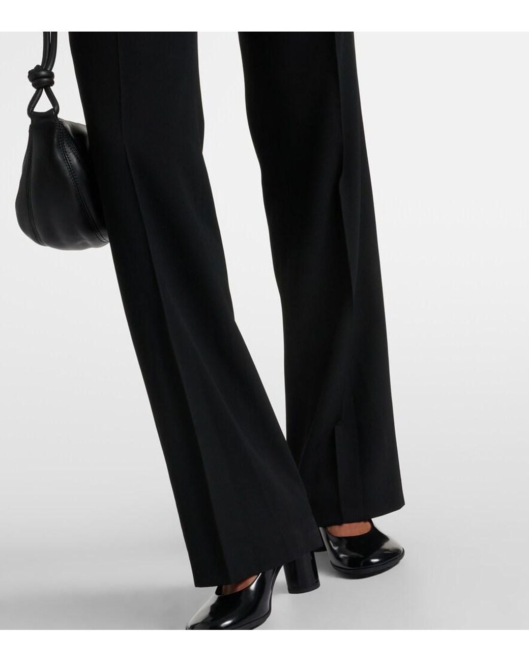 Dries Van Noten Black High-Rise Wool-Blend Straight Pants