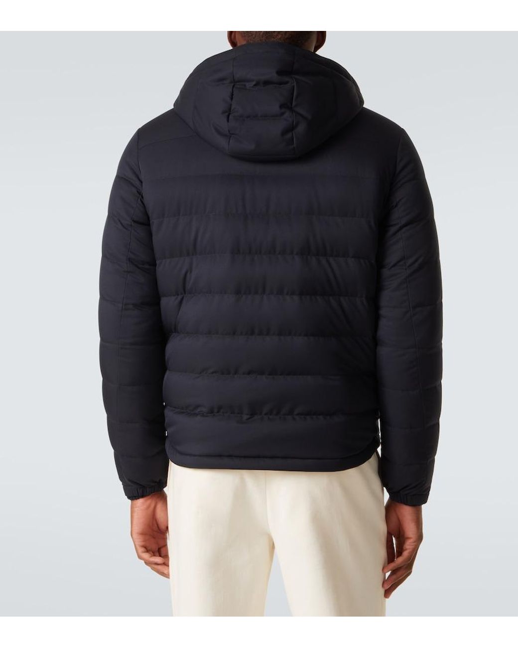 Zegna Blue Technical Twill Down Jacket for men