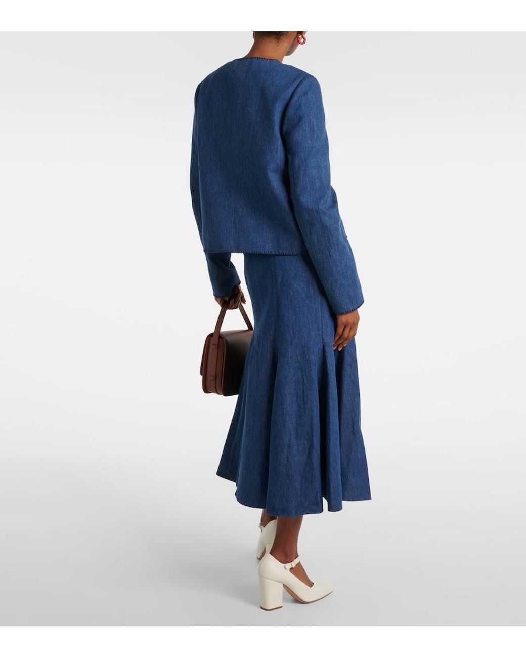 Gabriela Hearst Blue Wyn Cotton And Linen Jacket