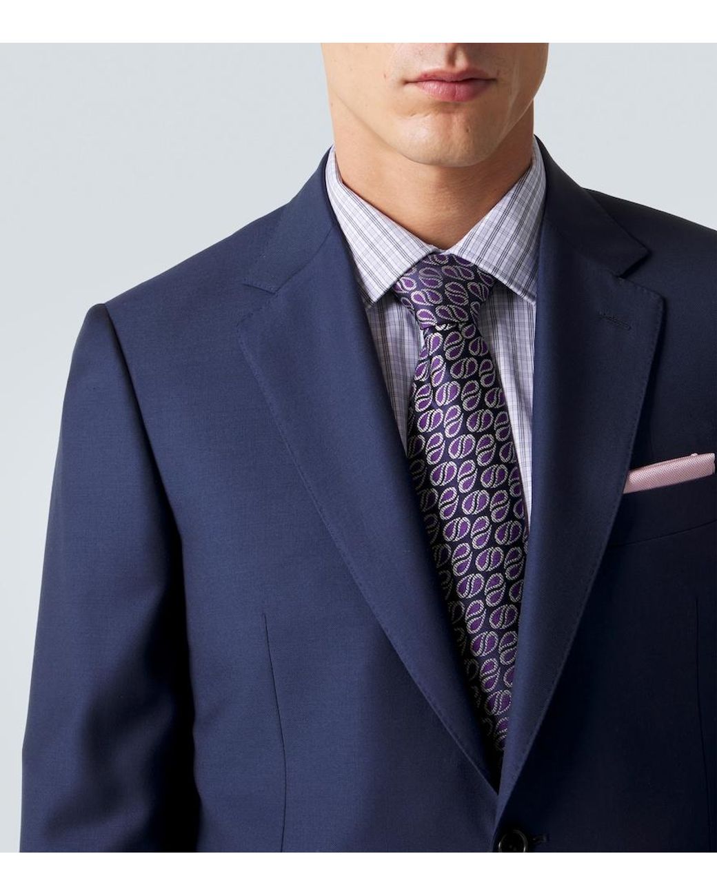 Charvet Blue Silk Jacquard Tie for men