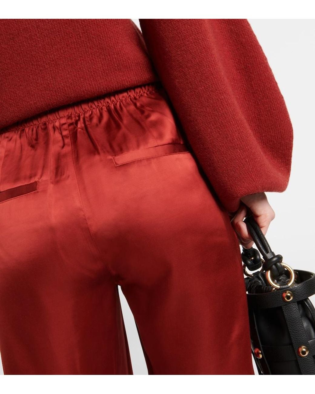 Vince Red Straights Satin Pants