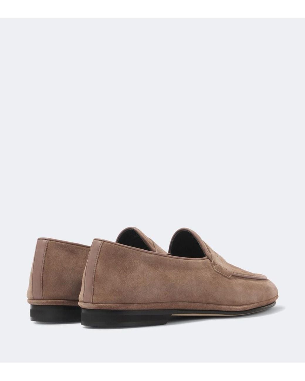 Rubinacci White Suede Penny Loafers for men