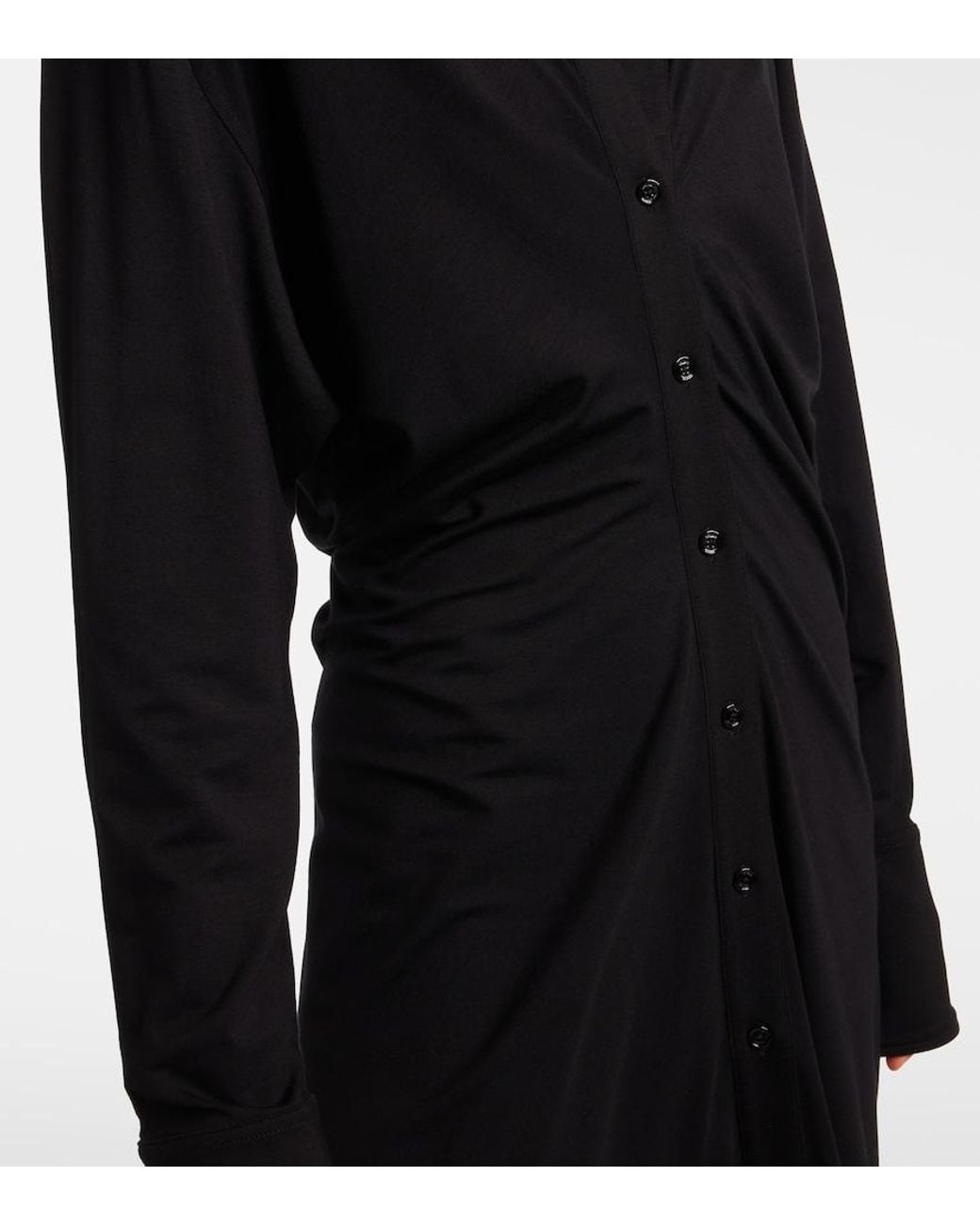 Totême Black Jersey Shirt Dress
