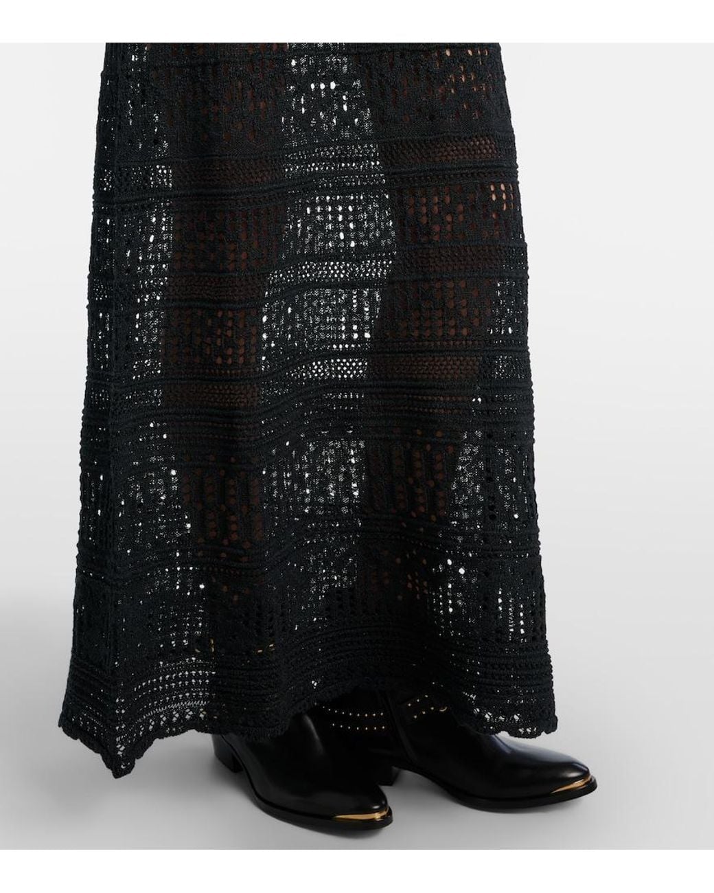 Isabel Marant Black Long Openwork Dress