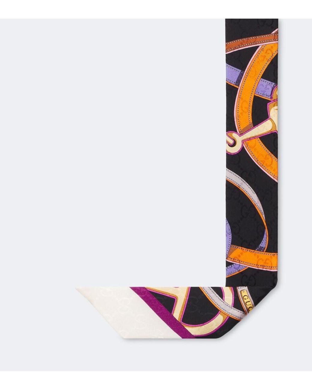 Gucci White Printed Silk Scarf