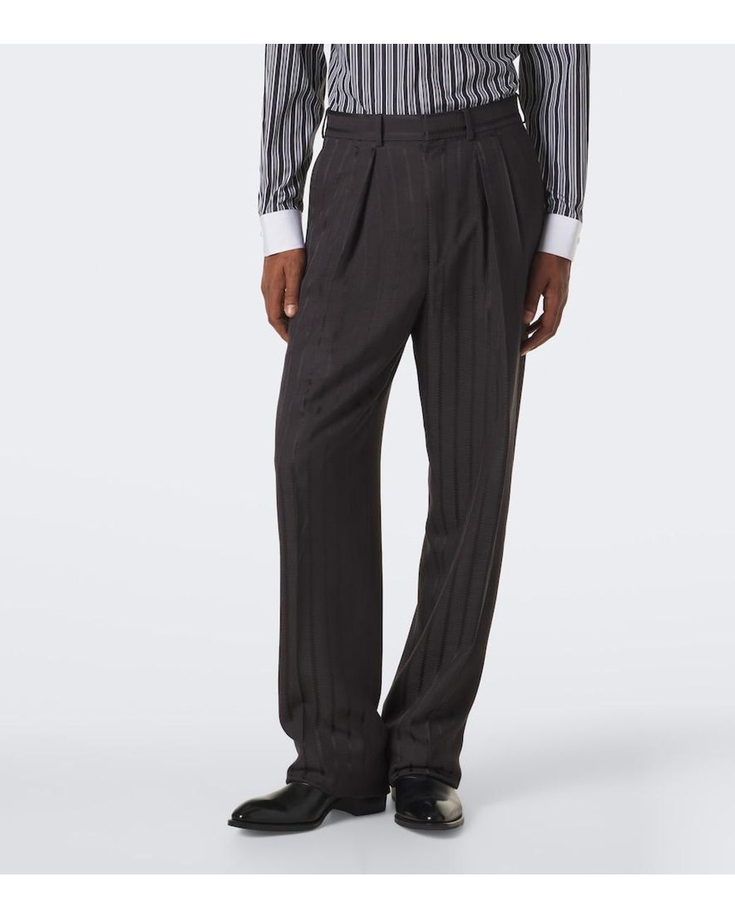 Tom Ford Blue Striped Jacquard Suit Pants for men