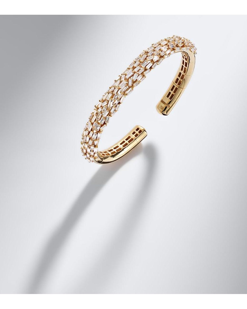 Suzanne Kalan Metallic 18Kt Cuff Bracelet With Diamonds