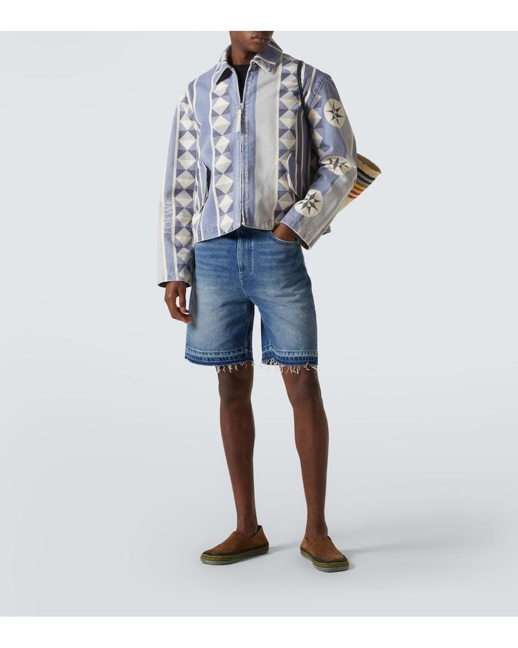 Loewe Blue Paula's Ibiza Printed Denim Blouson for men