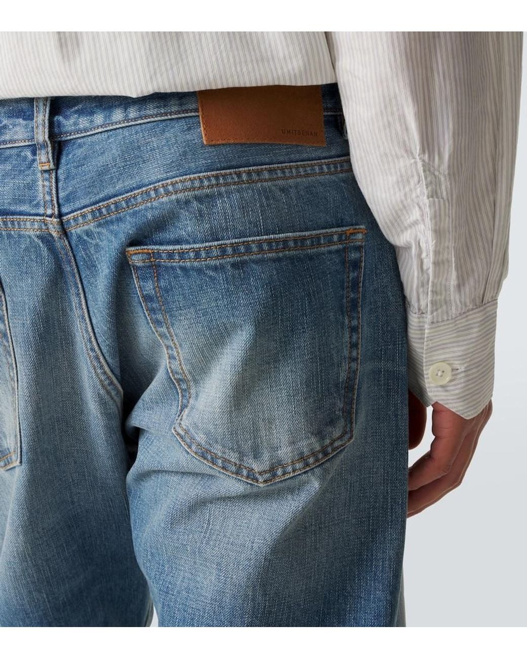 Umit Benan Blue Kevin Faded Straight Jeans for men