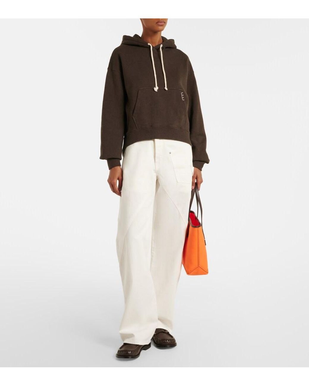 J.W. Anderson Black Cropped Cotton Hoodie