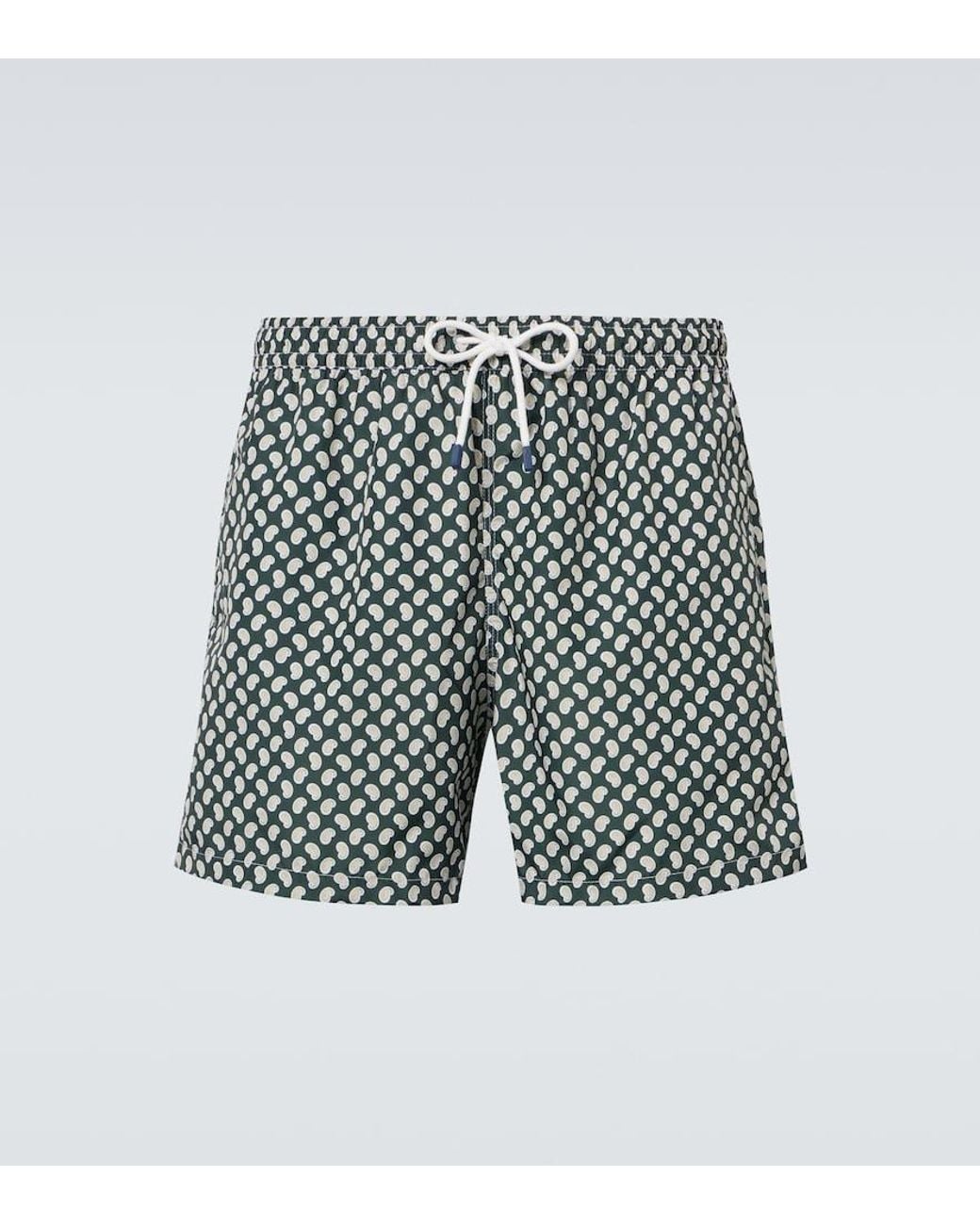 Fedeli Green Madeira Paisley Swim Trunks for men