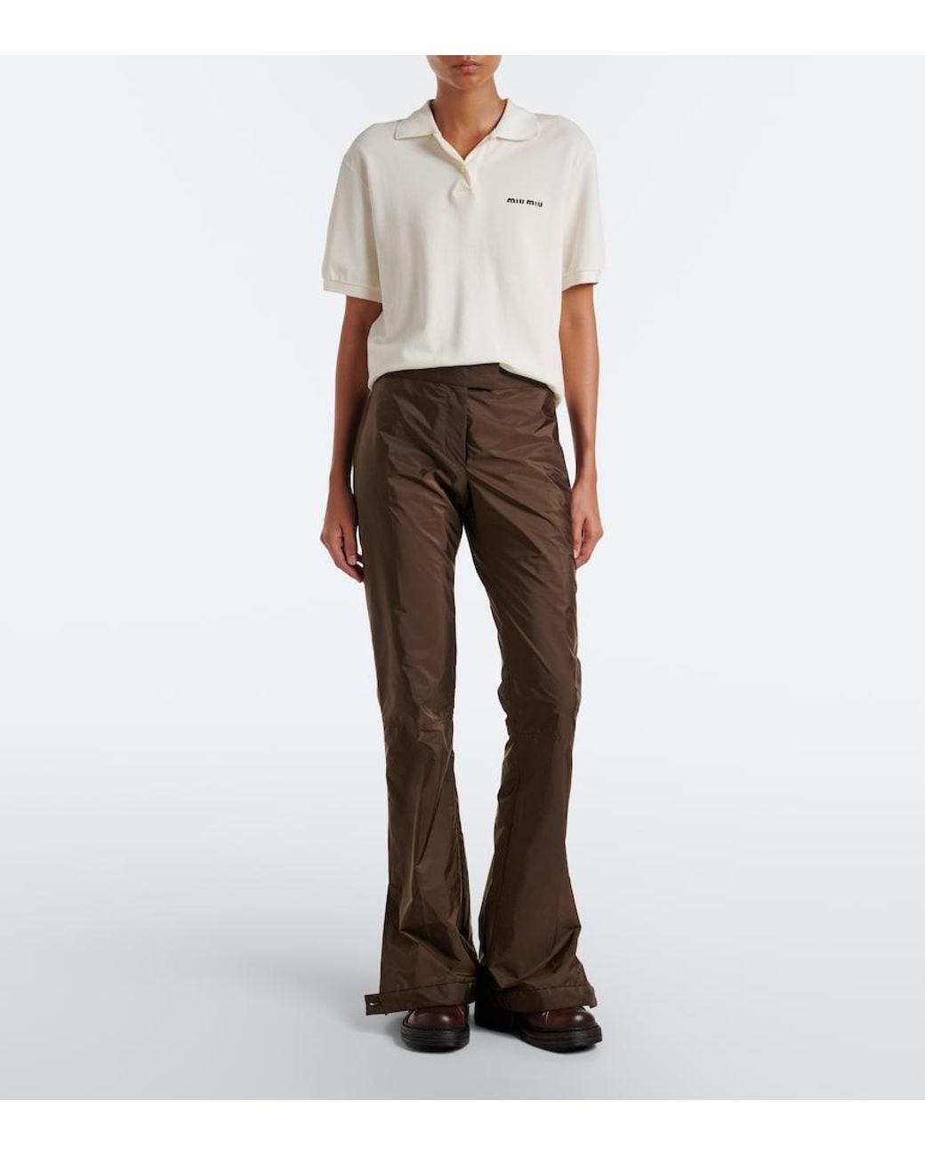 Miu Miu Brown Technical Flared Pants