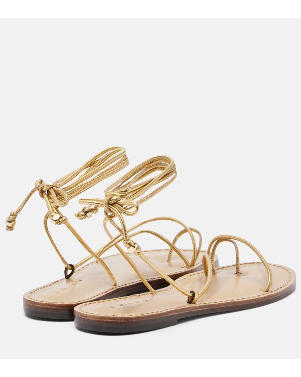 Amanu Karima Metallic Leather Sandals