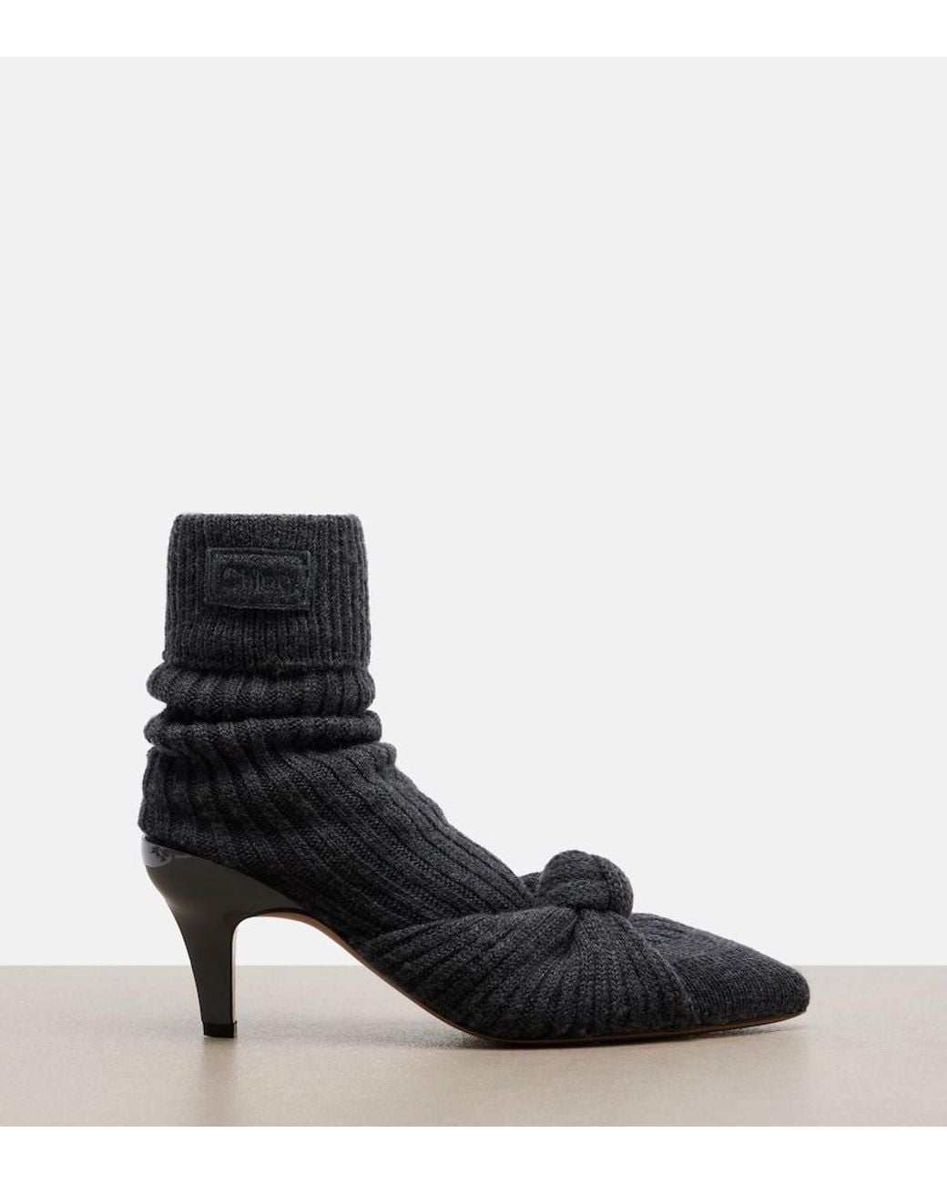Chloé Black Ribbed-Knit Sock Boots