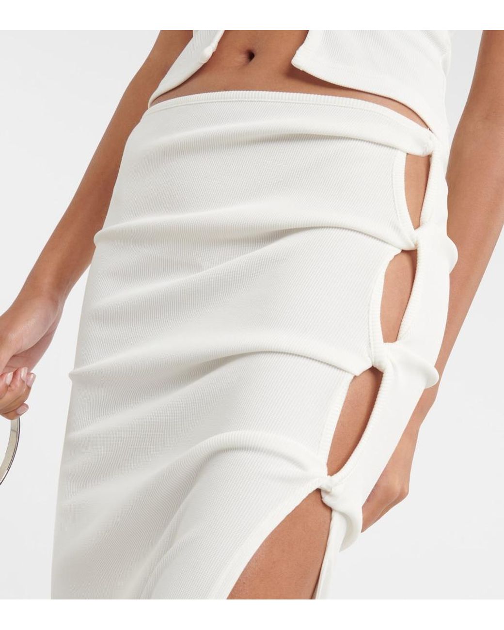 Christopher Esber White Cutout Jersey Maxi Skirt