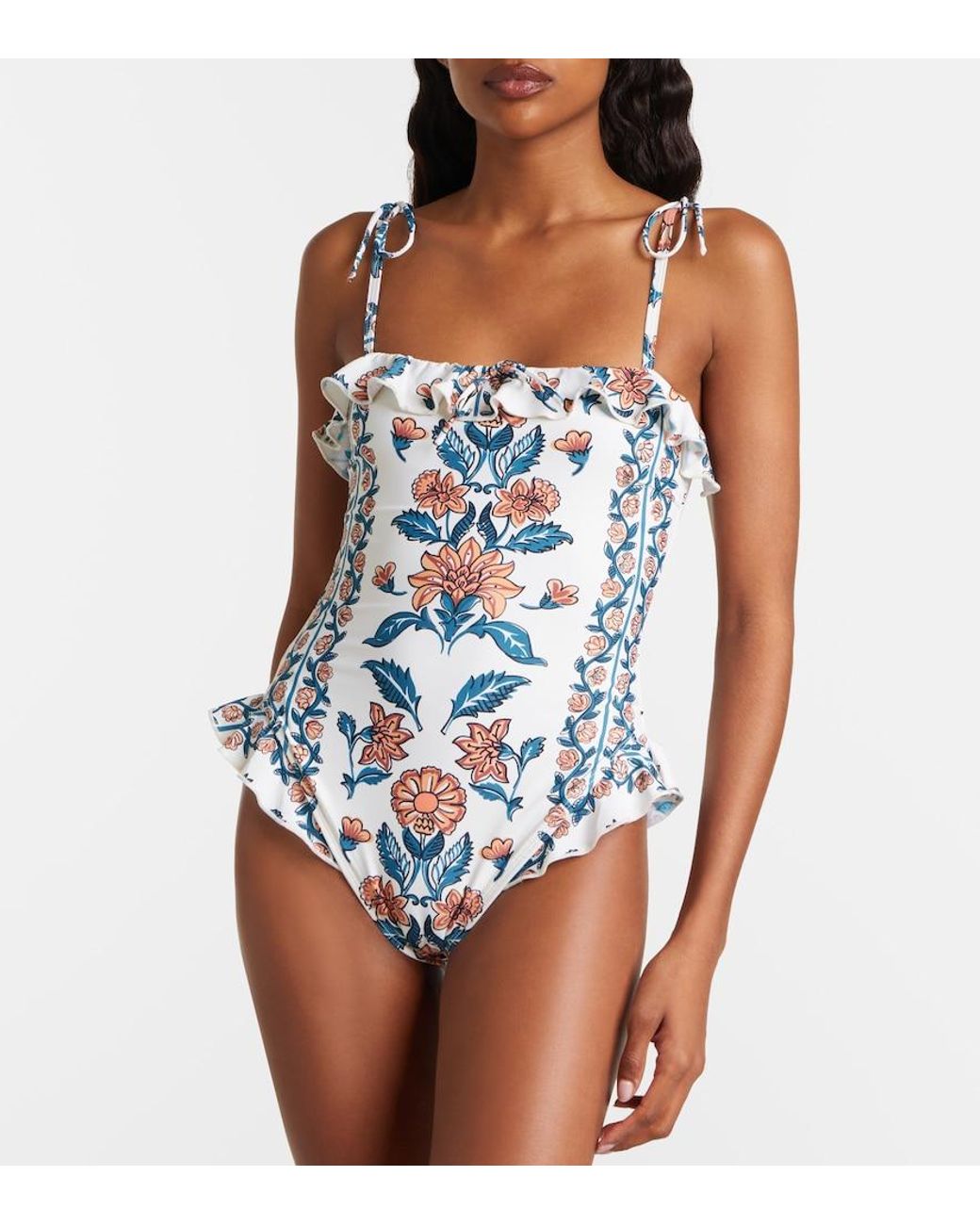 Montce Blue Jacelyn Floral Ruffled Swimsuit