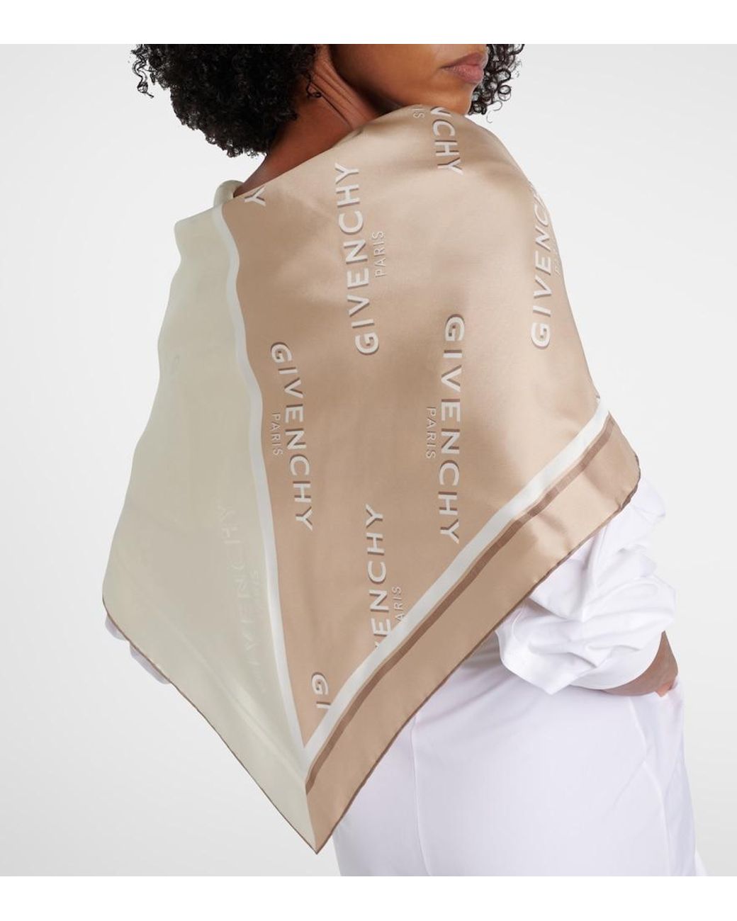 Givenchy Natural Logo Silk Twill Scarf