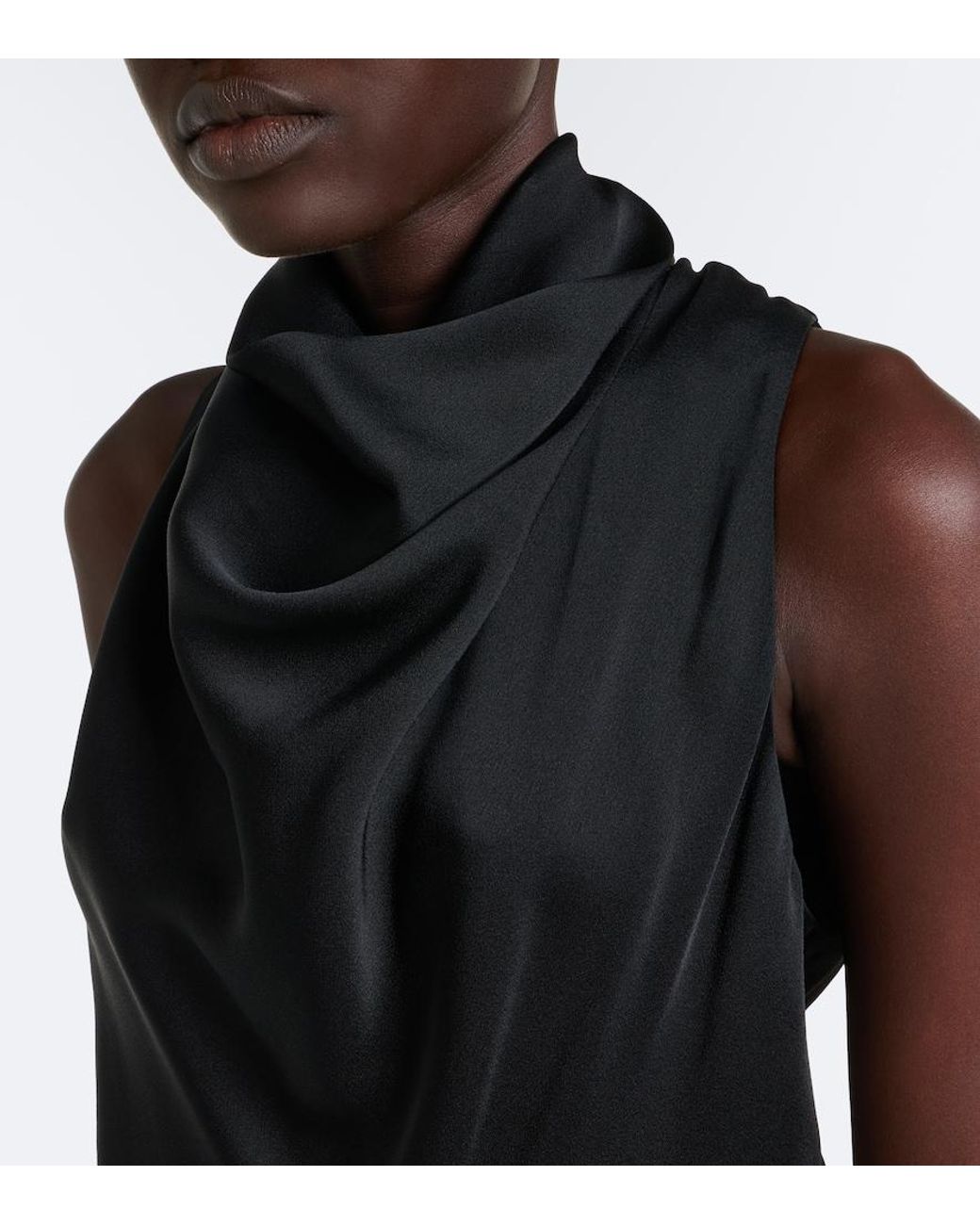 Givenchy Black Draped Satin Top