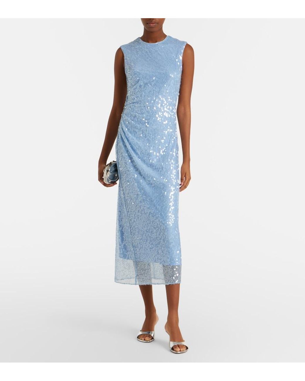 Veronica Beard Blue Kimberly Sequined Midi Dress