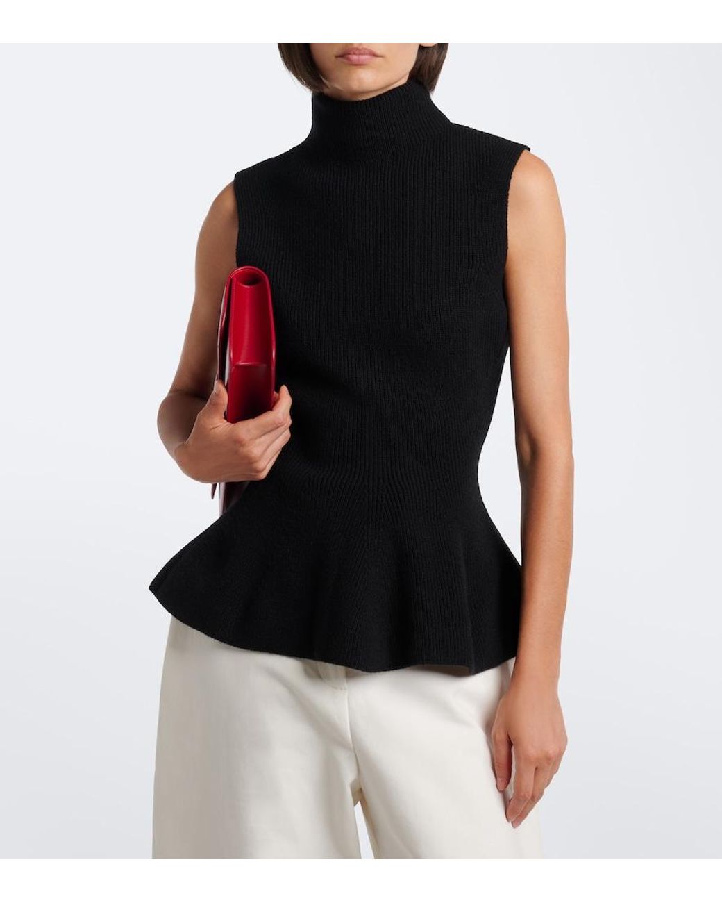 Rohe Black Wool And Cashmere Turtleneck Top
