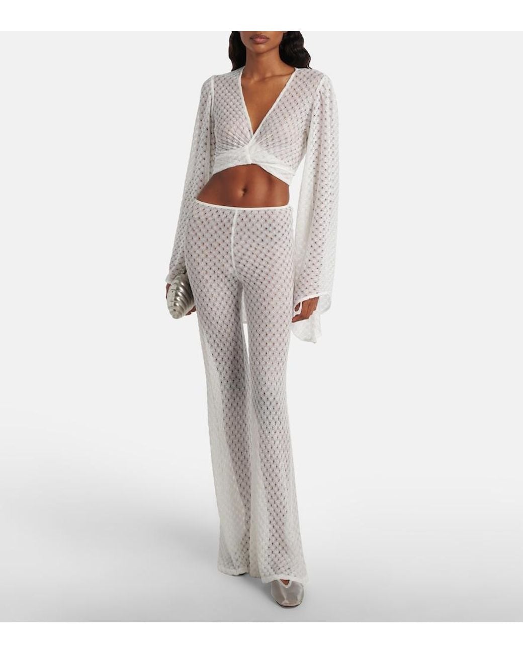 Missoni White Lame Crop Top