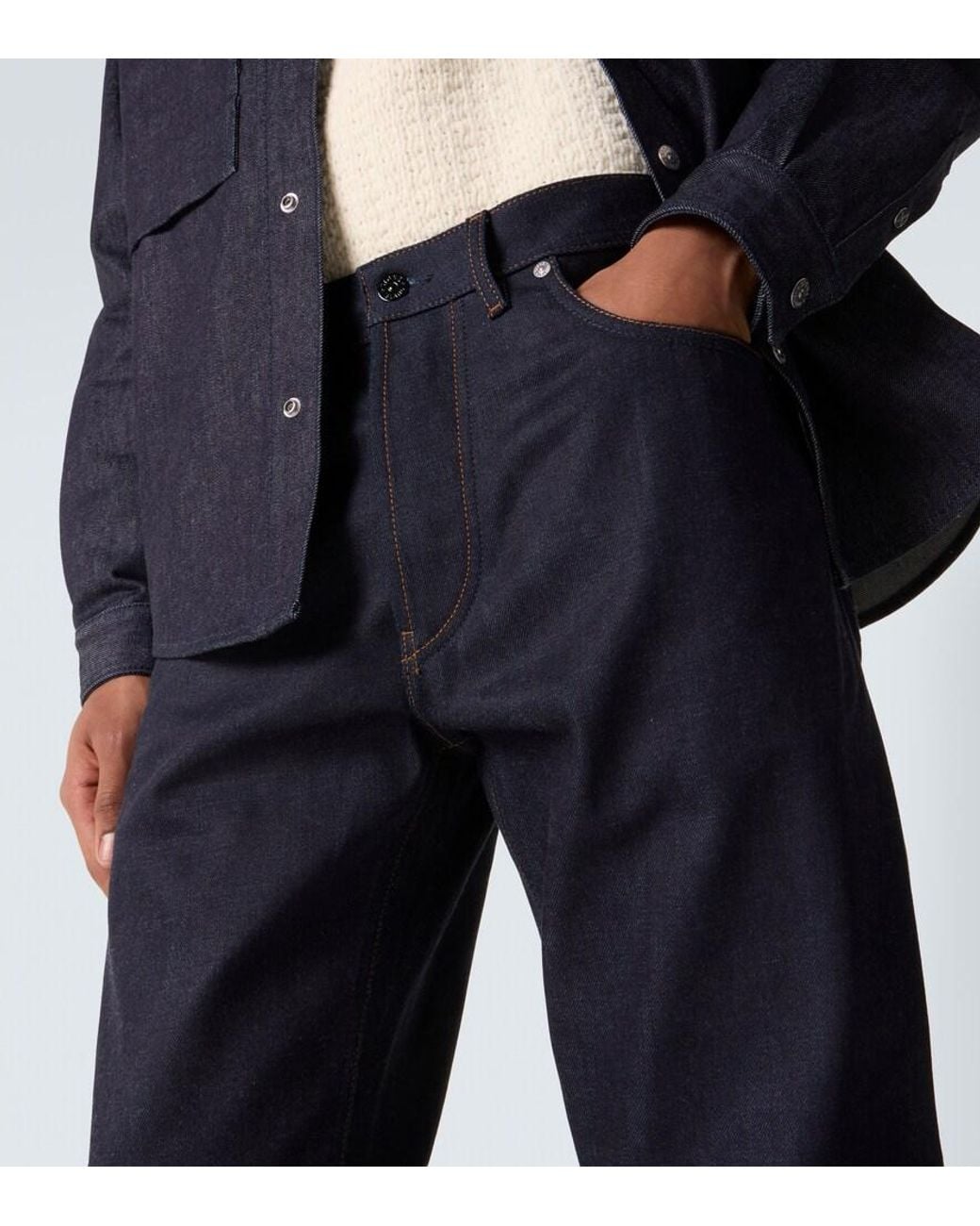 Stone Island Blue Mid-Rise Straight Jeans for men