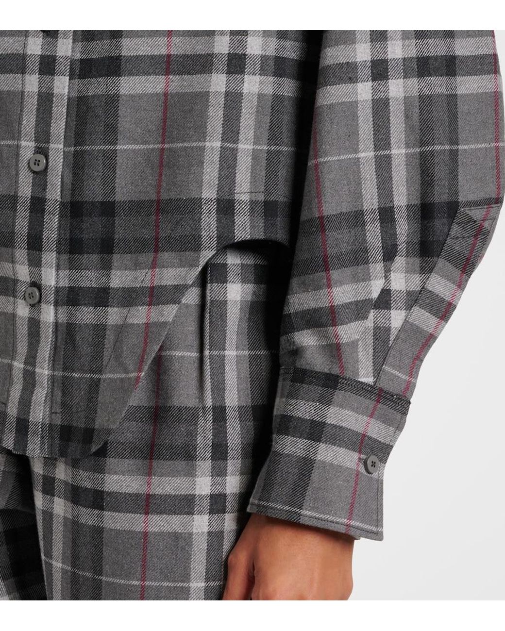 The Attico Gray Cotton-Blend Shirt