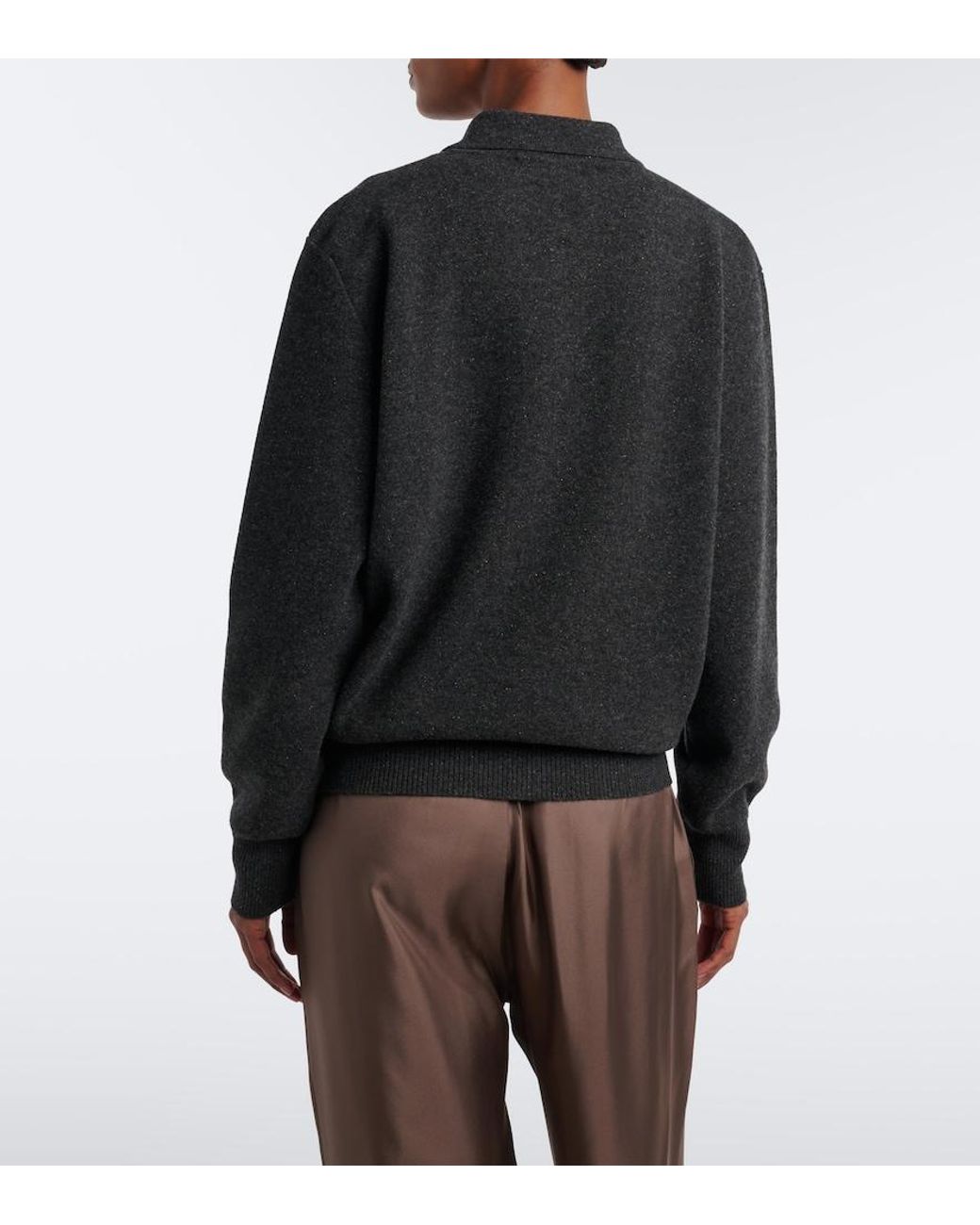 Rohe Black Wool, Cashmere, And Silk-Blend Polo Sweater