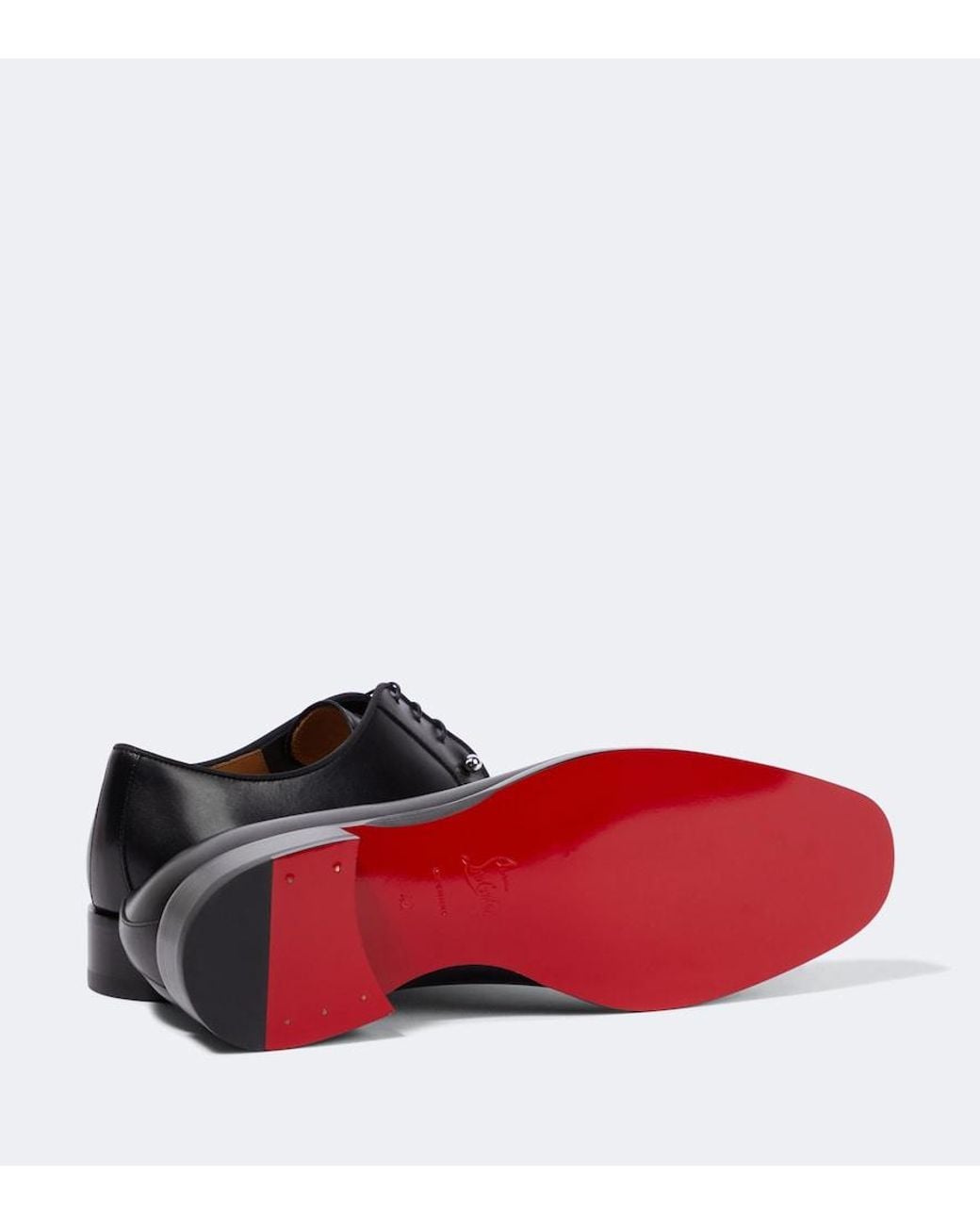 Christian Louboutin Black Chambeliss Leather Derby Shoes for men