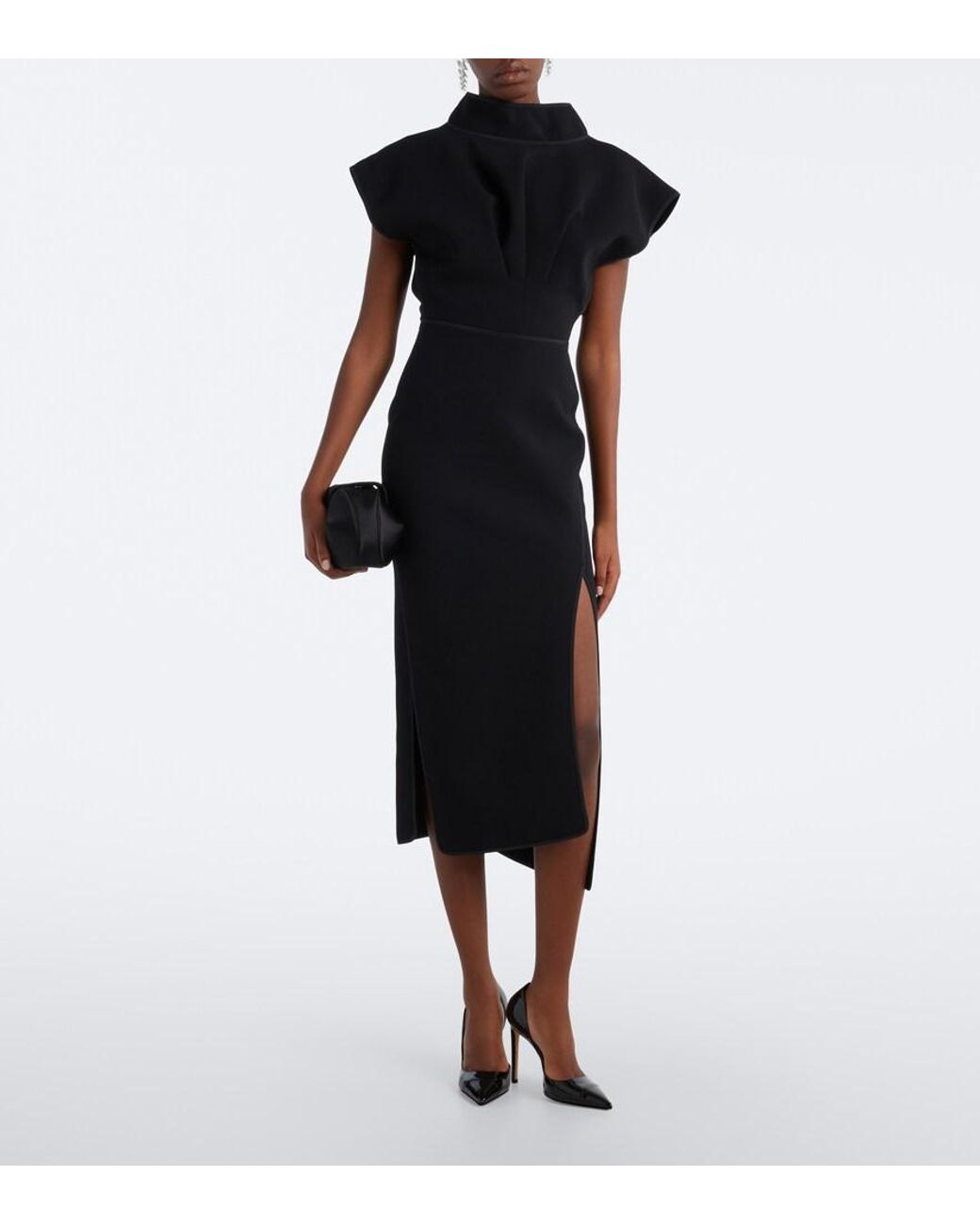 Maticevski Black Pageant Midi Dress