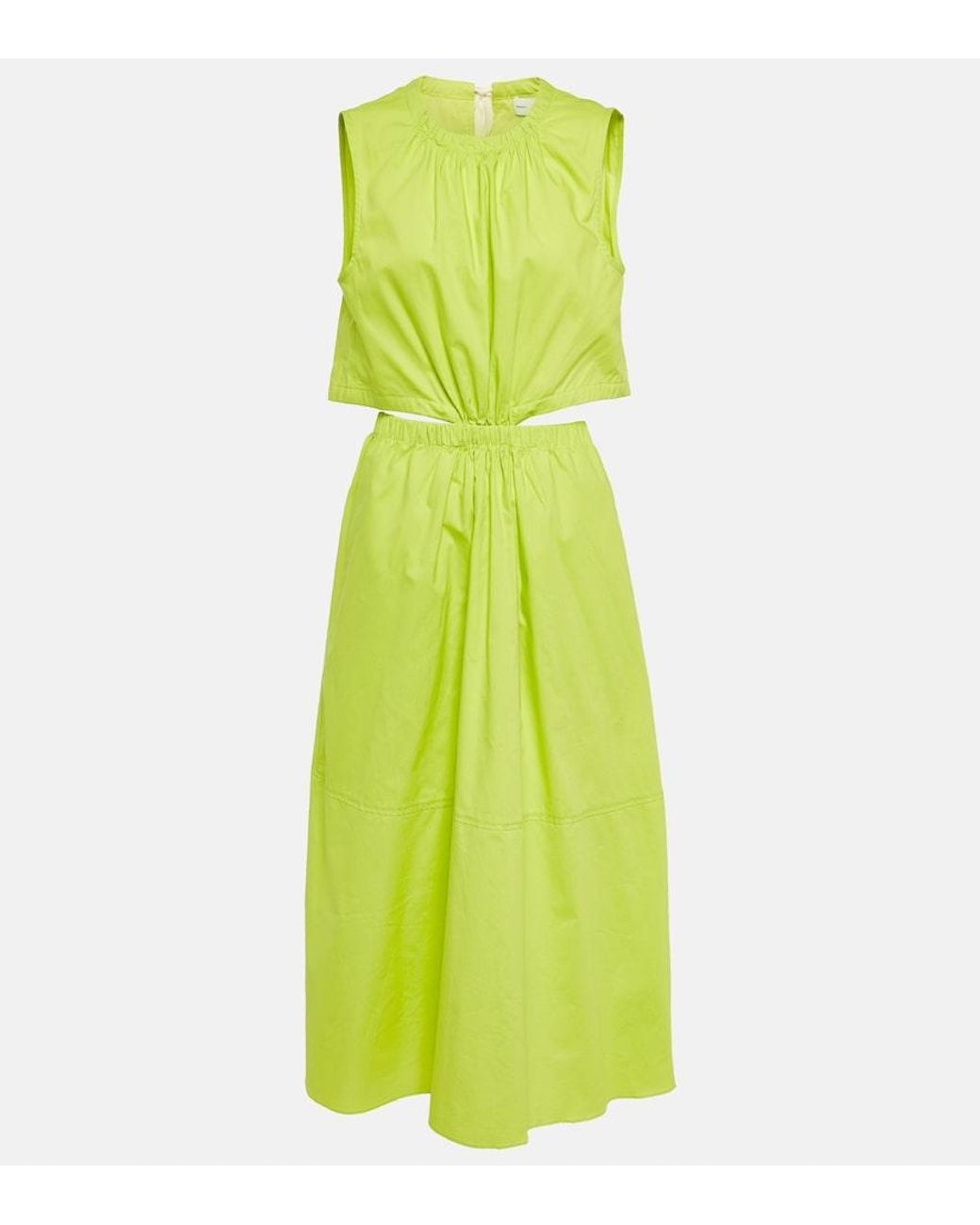 Proenza Schouler Green Cutout Cotton Midi Dress