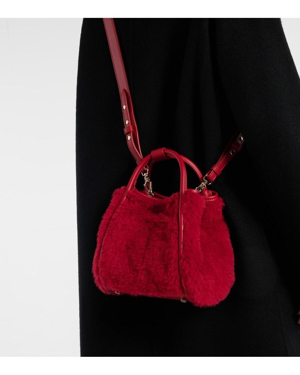 Max Mara Red Marine Small Teddy Tote Bag